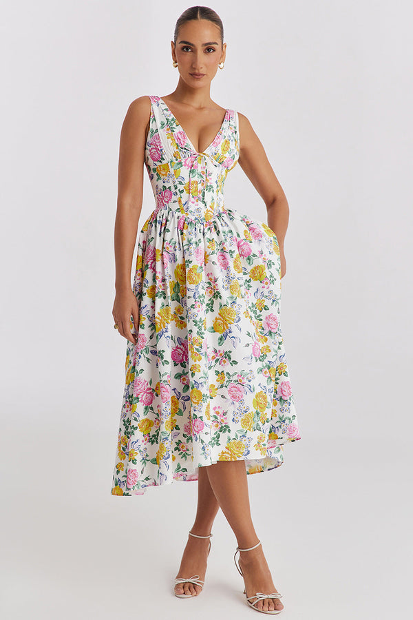 ROME – Floral Midi Dress – 9555