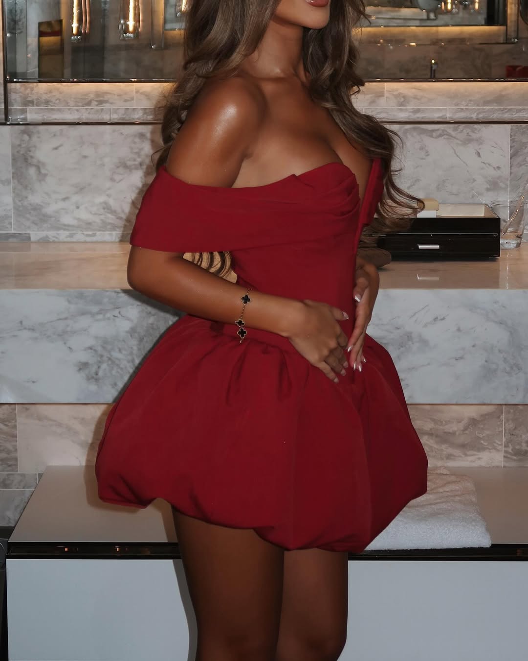 TAORMINA – Off-Shoulder Mini Dress – 4354