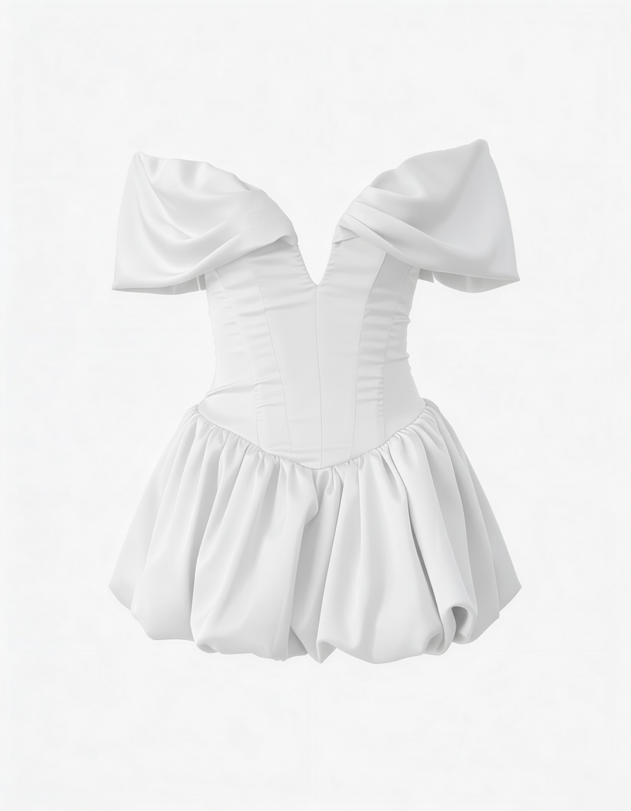 TAORMINA – Off-Shoulder Mini Dress – 4354