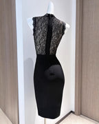 SEVILLE – High-neck Lace Bodycon Dress – 2281