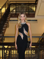 VENICE – Crystal Halterneck Maxi Dress – 7453