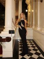 VENICE – Crystal Halterneck Maxi Dress – 7453