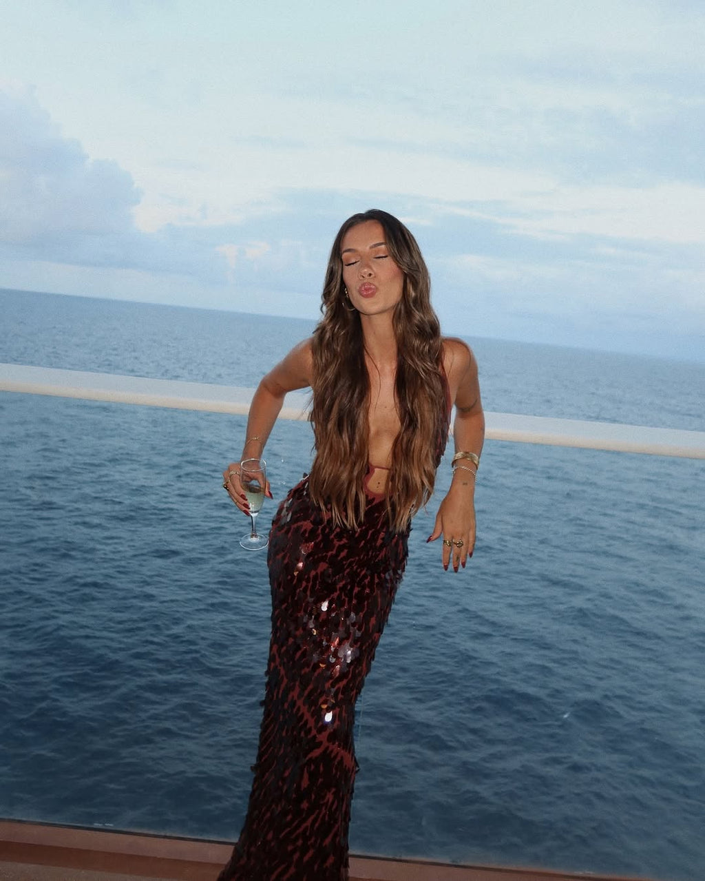 MONTPELLIER – Sleeveless Sparkly Maxi Dress – 9932