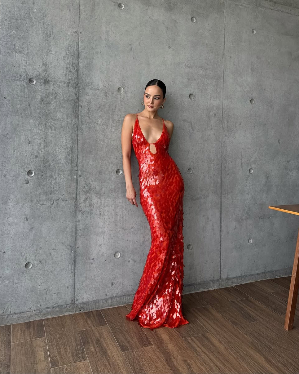 MONTPELLIER – Sleeveless Sparkly Maxi Dress – 9932