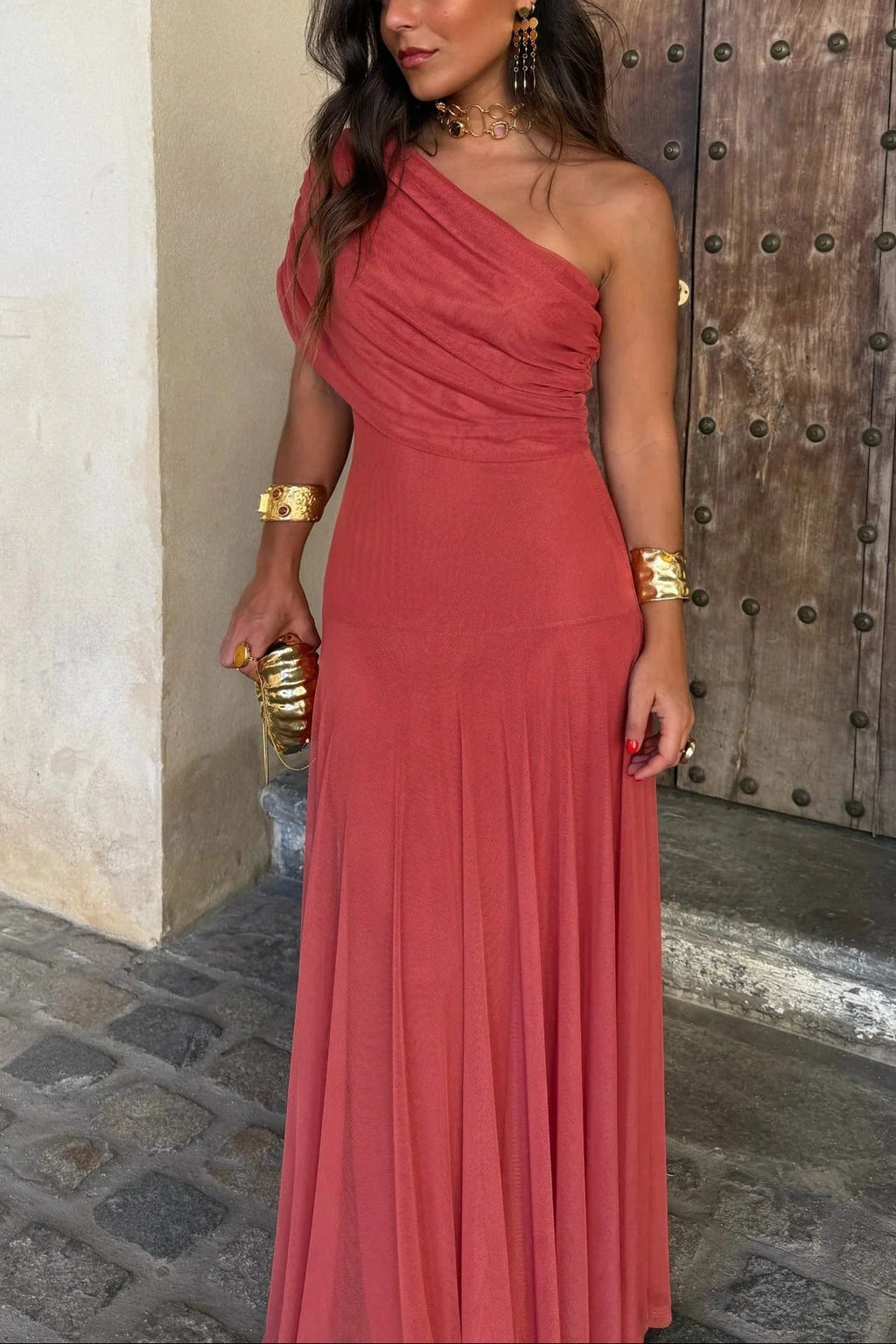 MALAGA – One Shoulder Maxi Dress – 7668