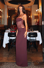 VALLETTA – Mesh-Waist Maxi Dress – 3207