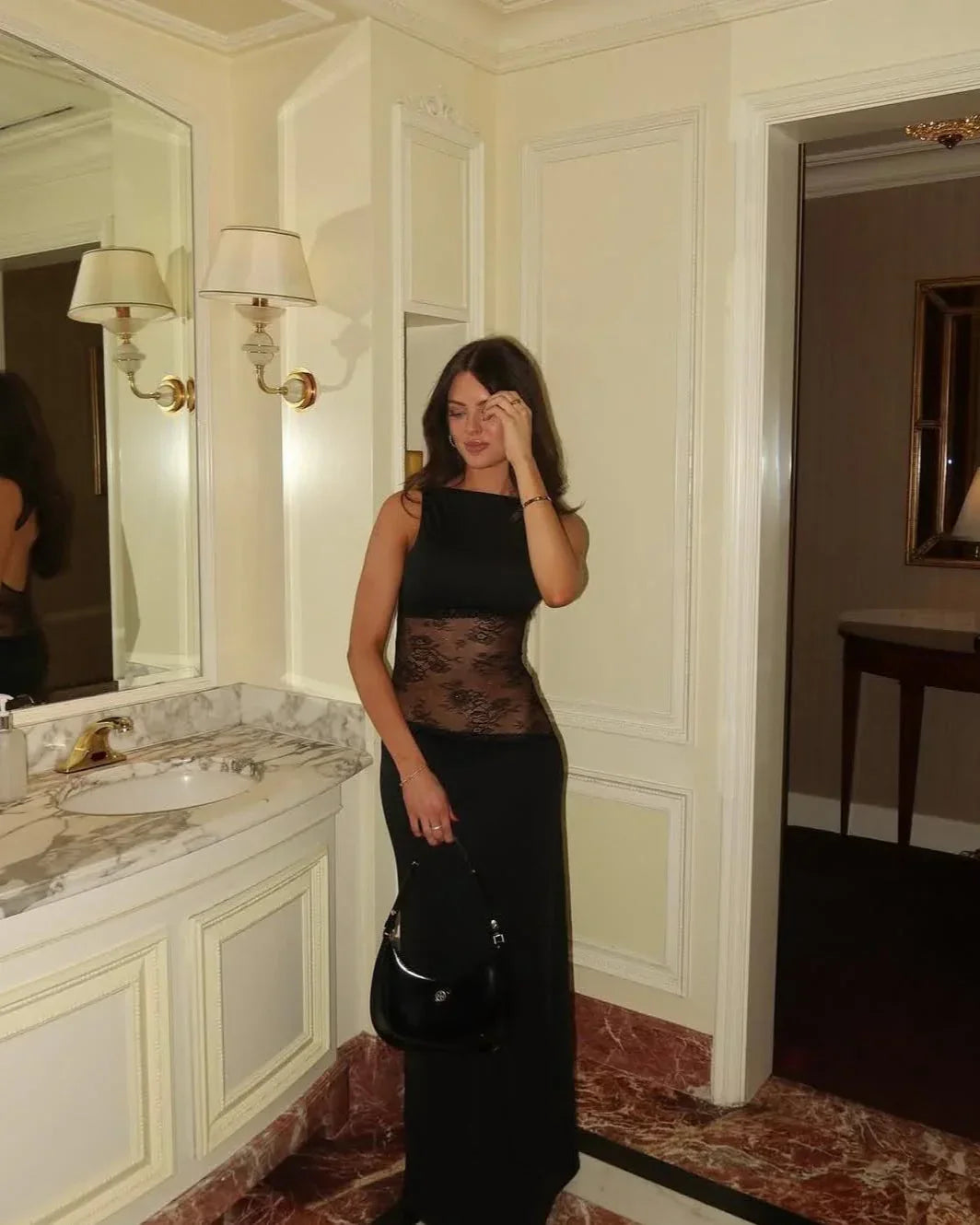 VENICE – Backless Lace Maxi Dress – 7000