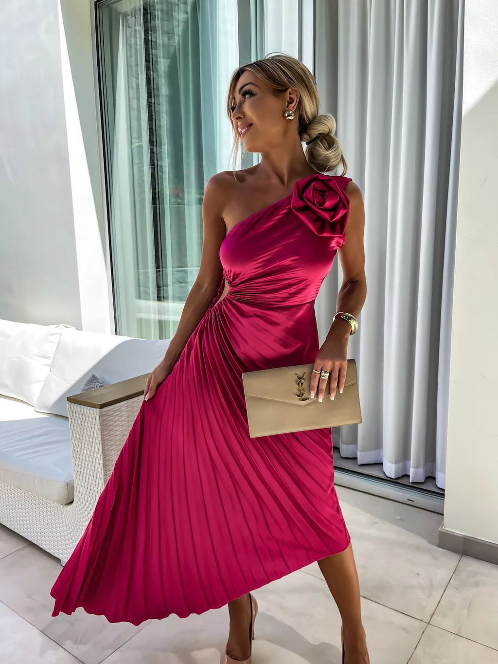 VENICE – One-Shoulder Maxi Dress – 4621