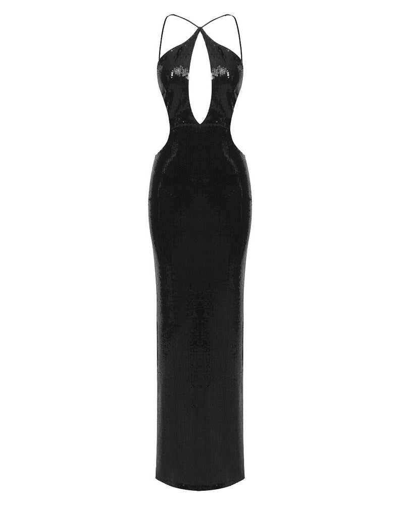 MYKONOS – Sequin Halter Maxi – 3045