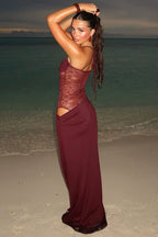 VALLETTA – Mesh-Waist Maxi Dress – 3207