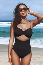 IBIZA – Knotted Scalloped Swimsuit – 4713