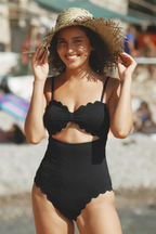 IBIZA – Knotted Scalloped Swimsuit – 4713