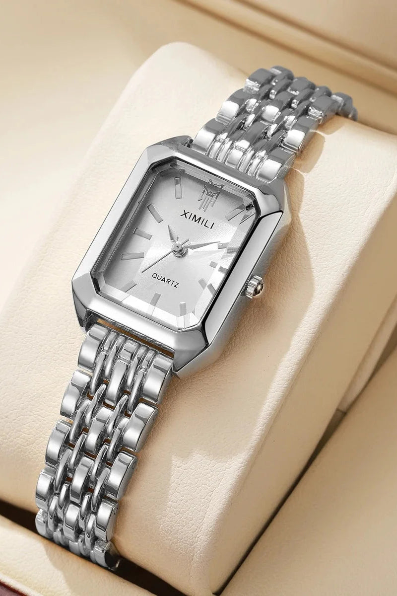 BRUGES – Silver Stainless Steel Rectangle Watch – 062