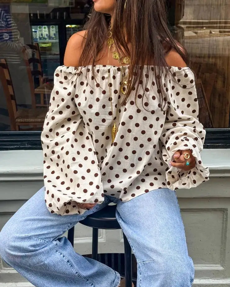 BORDEAUX – Dot Chiffon Blouse – 287