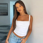 ROMA – Backless Pleated Sleeveless Top – 025