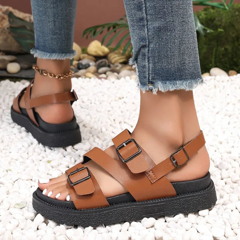CORFU – Orthopedic Black Sandals – 3000