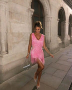 CAPRI – Sequined Fringe Mini Dress – 3383