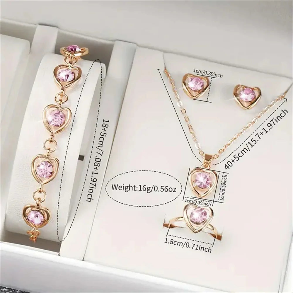 BREDA – Roman Dial Leather Watch & Rhinestone Jewellery Set – 091