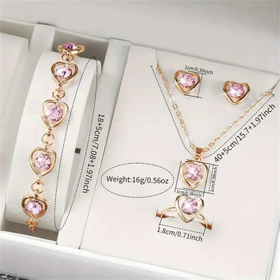 BREDA – Roman Dial Leather Watch & Rhinestone Jewellery Set – 091