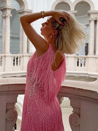 CAPRI – Sequined Fringe Mini Dress – 3383