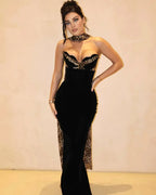 NAPLES – Strapless Leopard Maxi Dress – 3844