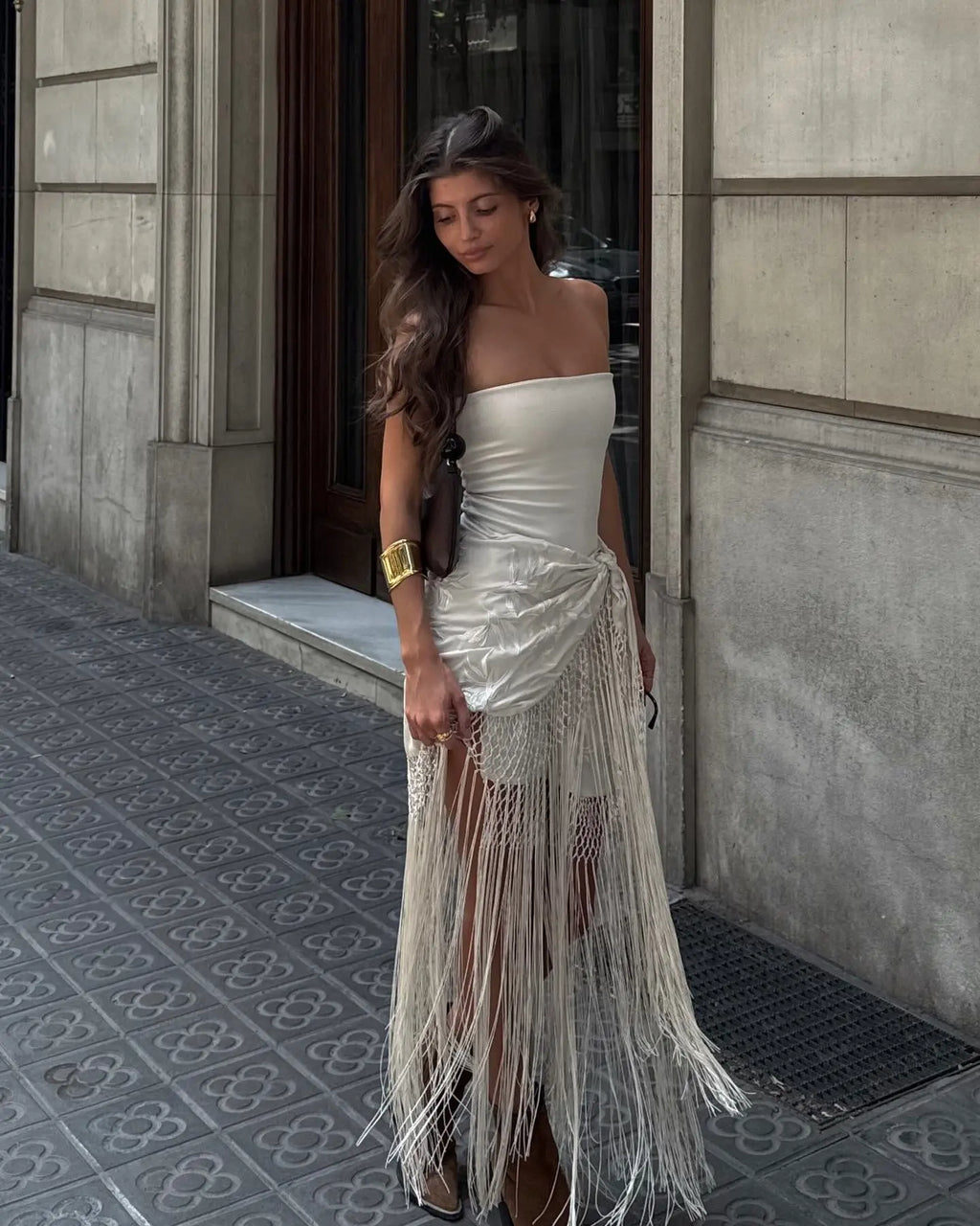 SALERNO – Embroidery Fringe Skirt – 3133