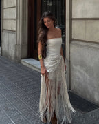 SALERNO – Embroidery Fringe Skirt – 3133