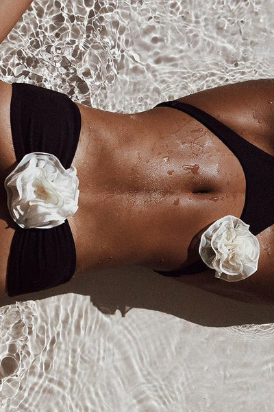 SALERNO – 3D Flower Bandeau Bikini – 9753