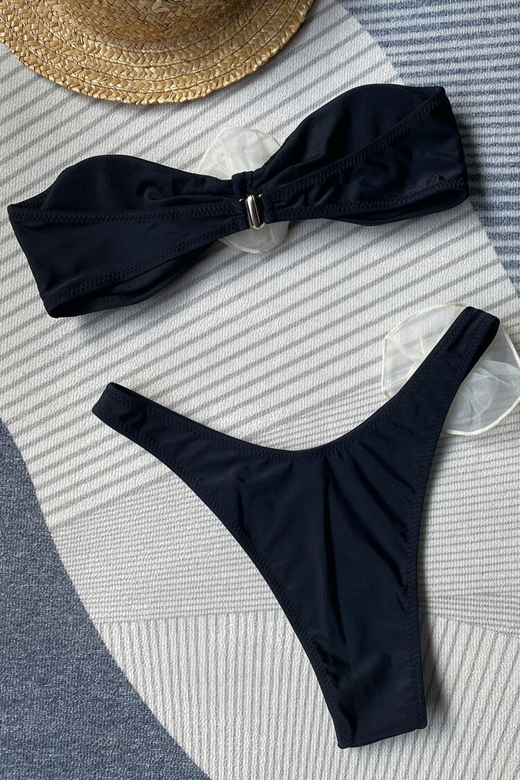 SALERNO – 3D Flower Bandeau Bikini – 9753