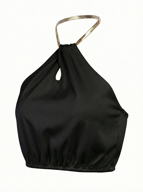 MILANO – Chain Halter Crop Top – 026