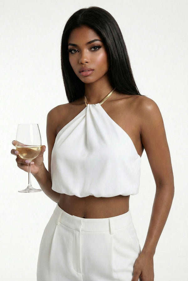 MILANO – Chain Halter Crop Top – 026