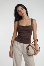 ROMA – Backless Pleated Sleeveless Top – 025