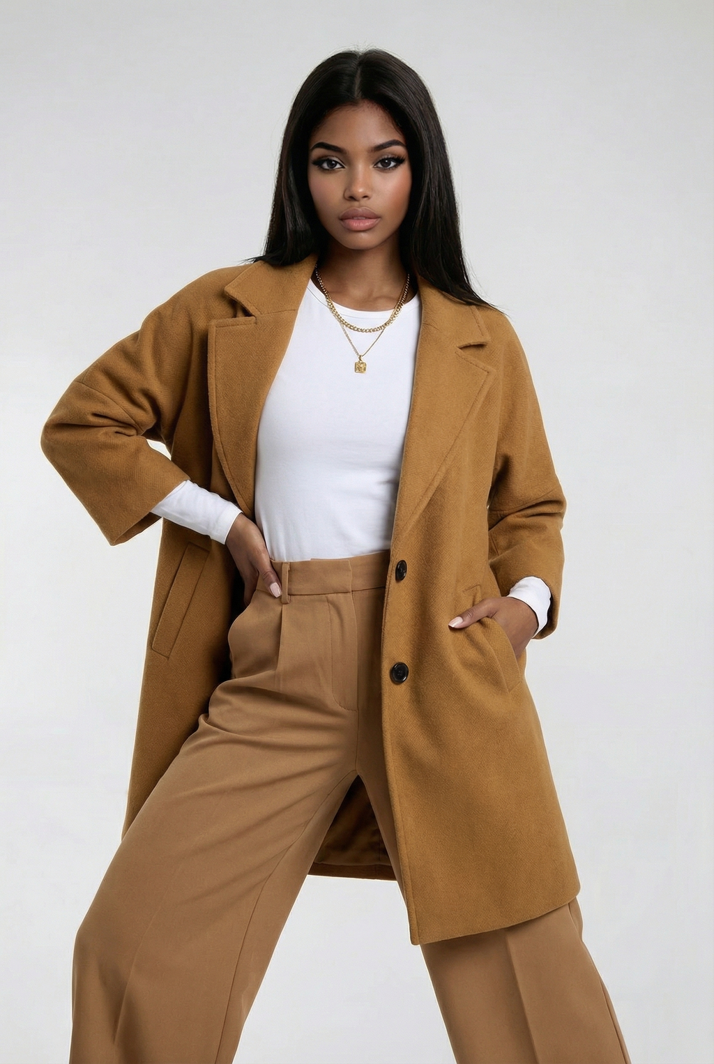 ZURICH – Chain Detail Wool Coat – 226