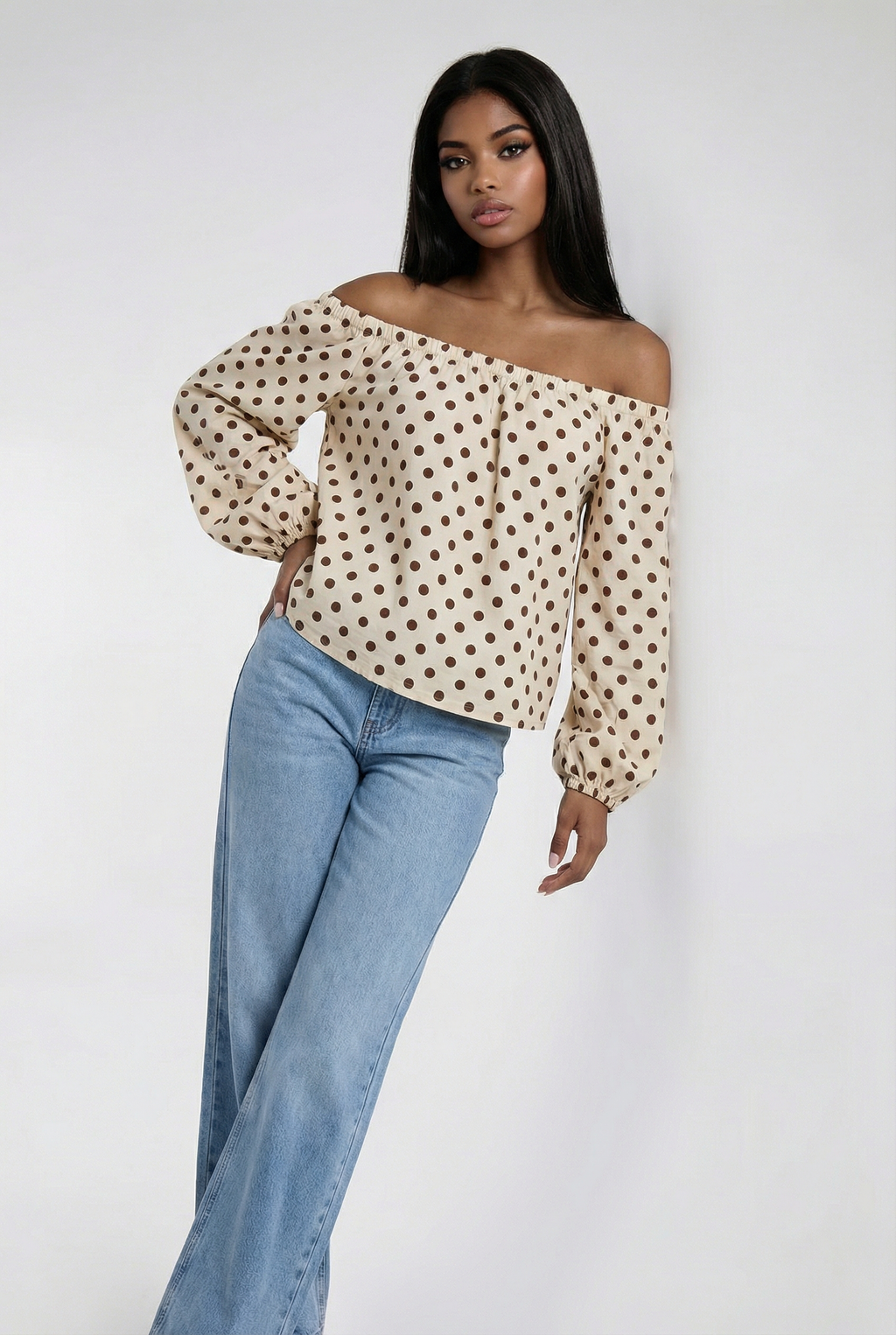 BORDEAUX – Dot Chiffon Blouse – 287
