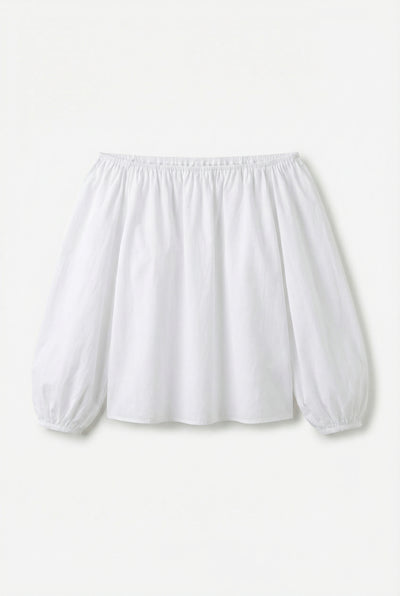 BARCELONA – Off-Shoulder Boat-Neck Blouse – 6218