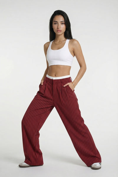 MILAN – Striped Wide-Leg Pants – 2441