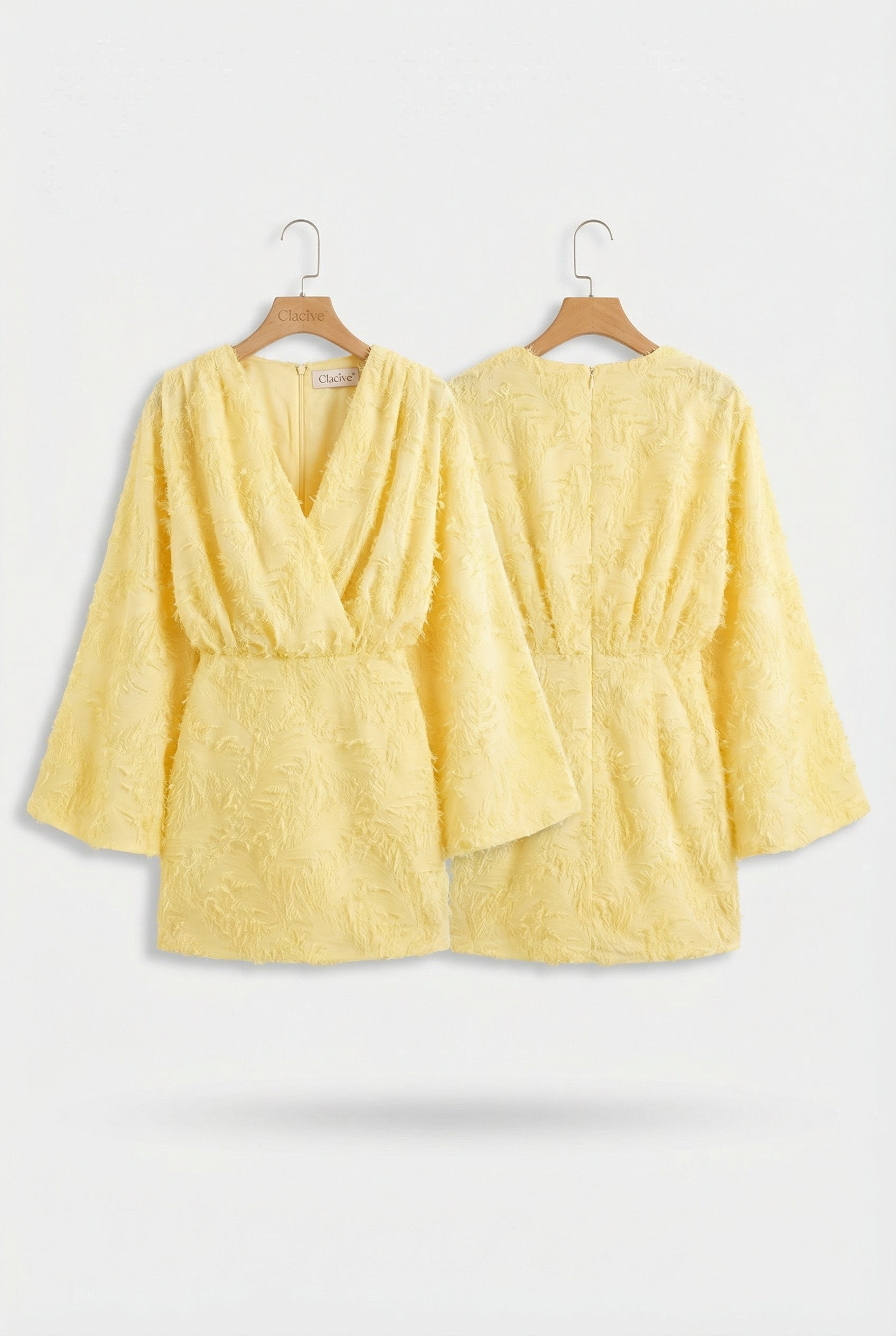 FLORENCE – V-Neck Long-Sleeve Mini Dress – 5236