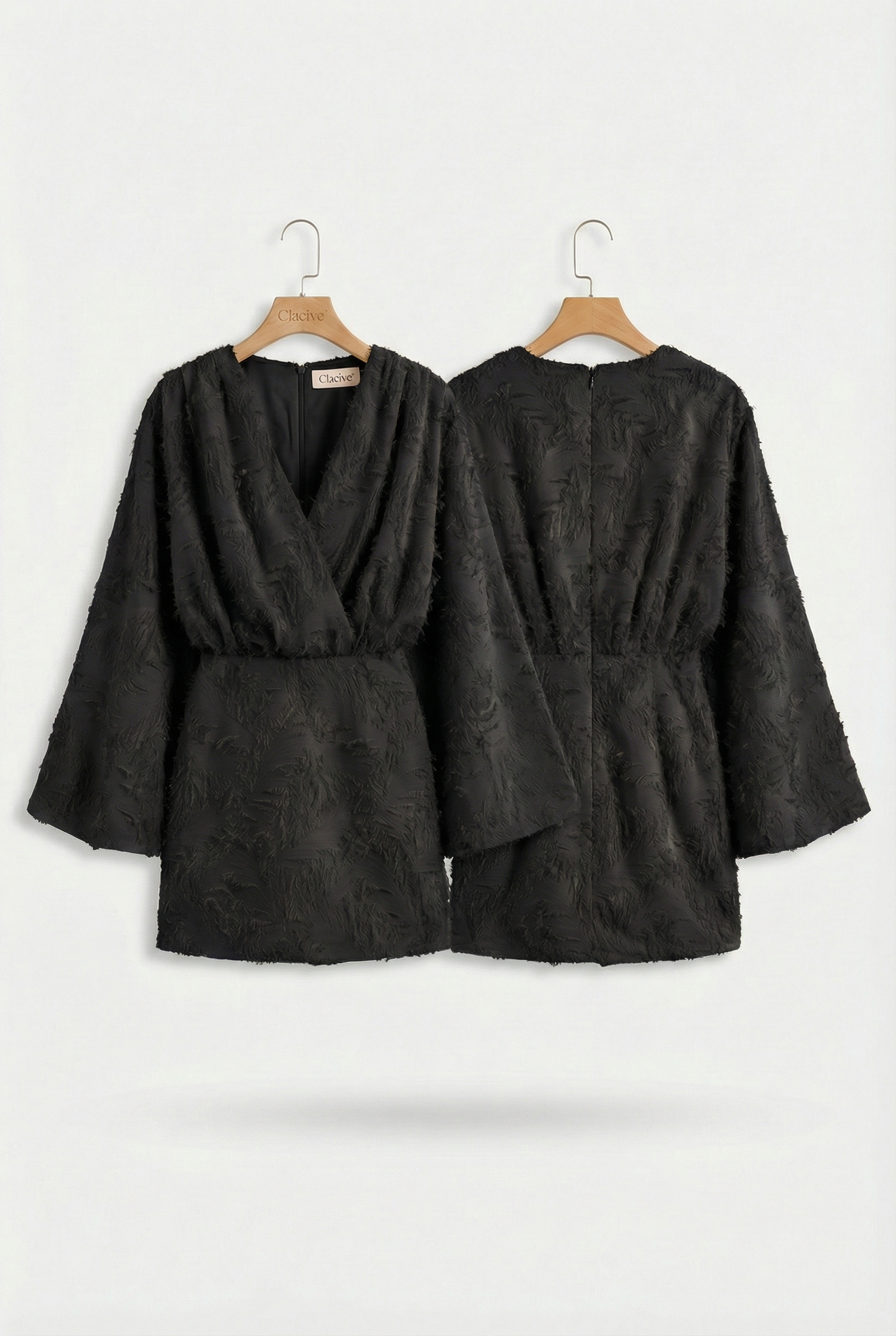 FLORENCE – V-Neck Long-Sleeve Mini Dress – 5236