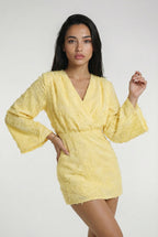 FLORENCE – V-Neck Long-Sleeve Mini Dress – 5236