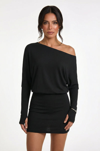 PALMA – Off-Shoulder Sheath Mini Dress – 7425