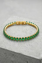 MILAN – Vergulde Smaragd Druppel Hanger Ketting – 042