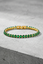 MILAN – Vergulde Smaragd Druppel Hanger Ketting – 042