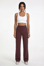 High-Waisted Elastic Casual Trousers