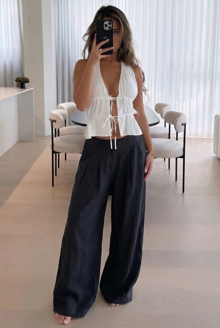 VALENCIA – Linen Wide-Leg Pants – 2109