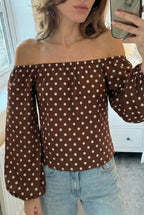 BORDEAUX – Dot Chiffon Blouse – 287