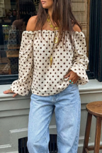 BORDEAUX – Dot Chiffon Blouse – 287