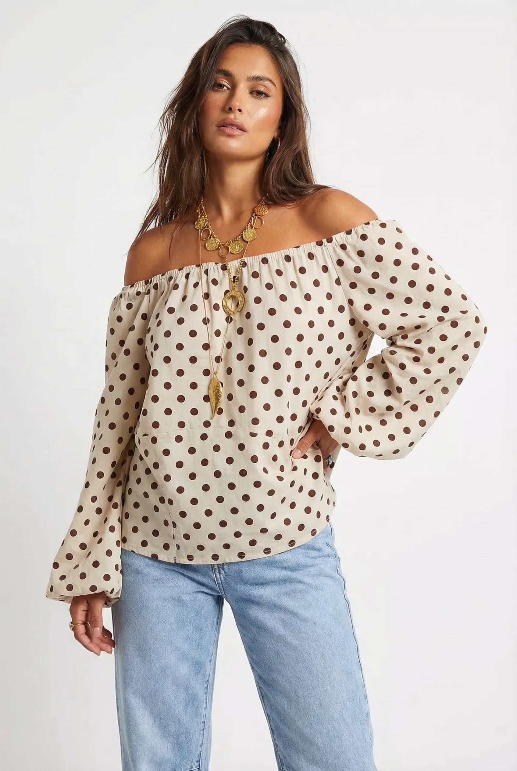 BORDEAUX – Dot Chiffon Blouse – 287