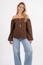 BORDEAUX – Dot Chiffon Blouse – 287