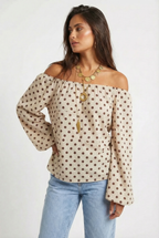 BORDEAUX – Dot Chiffon Blouse – 287