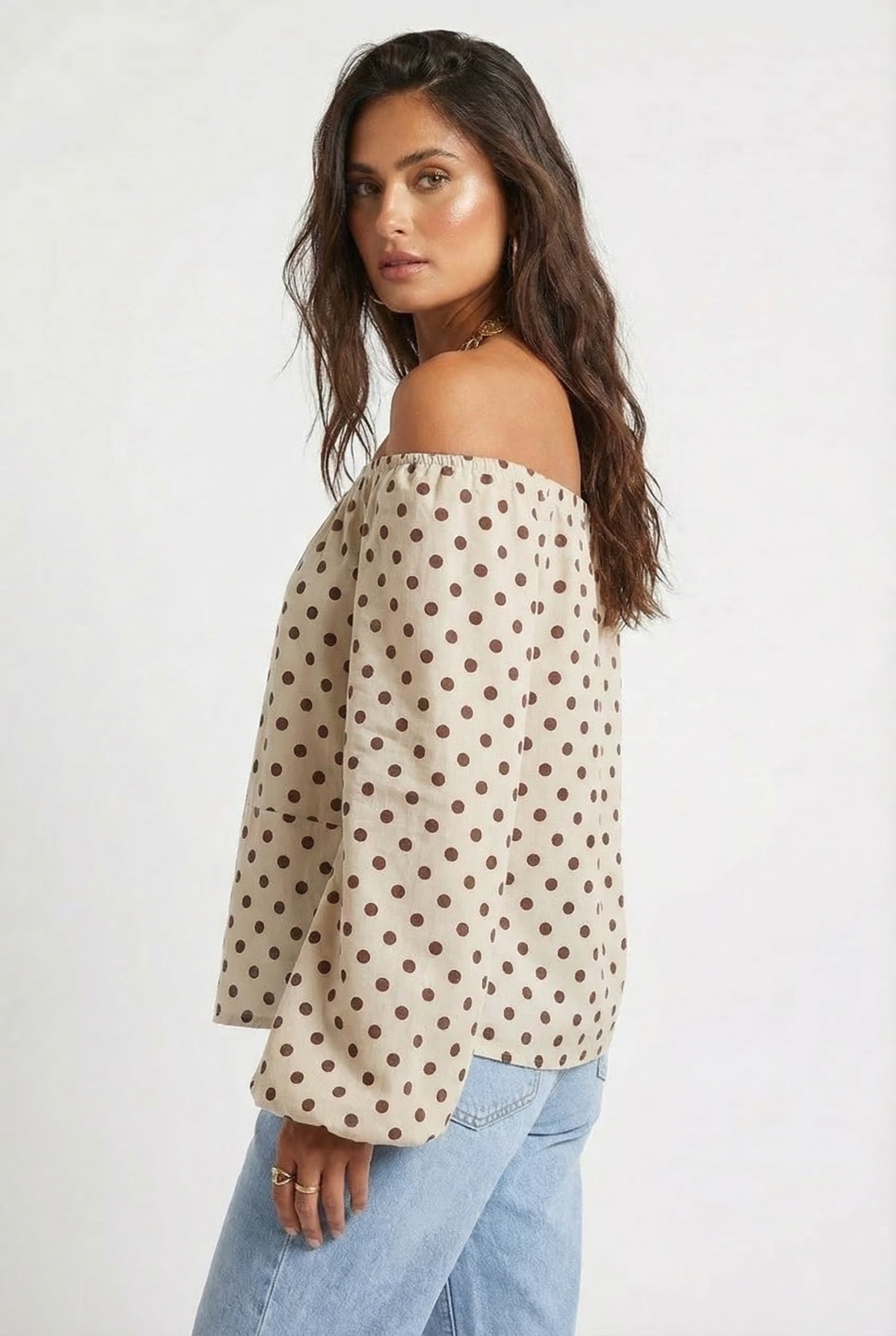 BORDEAUX – Dot Chiffon Blouse – 287